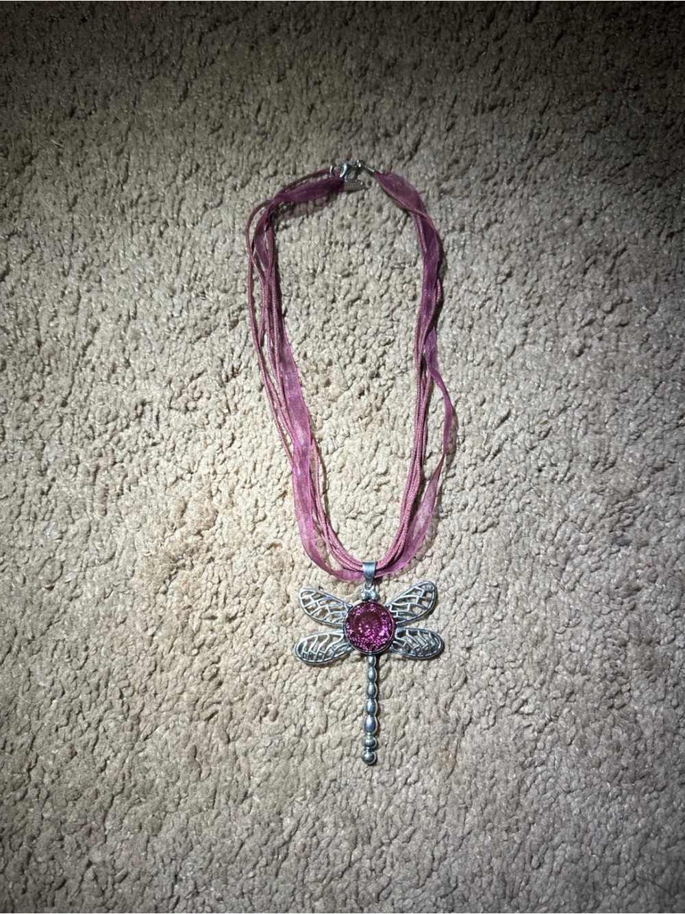Dragonfly Pendant Necklace in Pink - Women's Jewelry